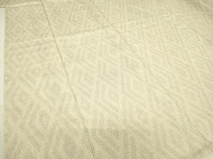 平和屋着物▽白鷹お召　単衣　菱文　110亀甲　正絹　逸品　DAAS0306az