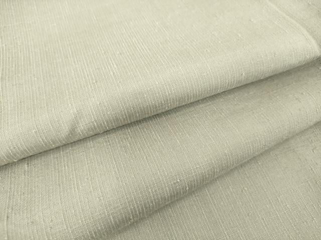 平和屋着物▽上質な紬 　単衣　白鼠色　正絹　逸品　未使用　DAAS0316az