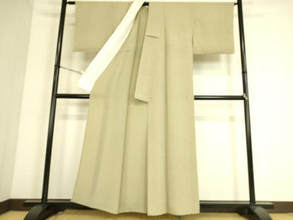 平和屋着物▽上質な小紋 単衣 小花 鬼しぼ縮緬 正絹 逸品 DAAS0328az
