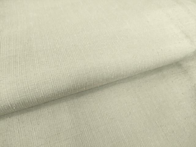 平和屋着物▽上質な紬 　単衣　白鼠色　正絹　逸品　未使用　DAAS0316az