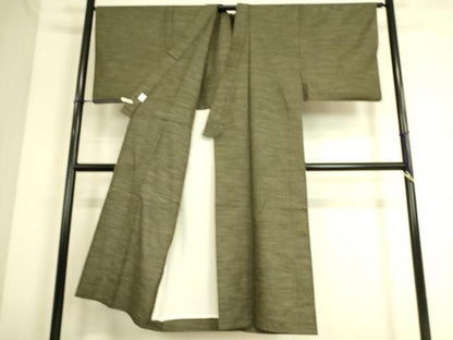 平和屋着物▽男性 紬 単衣 吉祥小絣 草木紬 反端付き 正絹 逸品 DAAS0334az