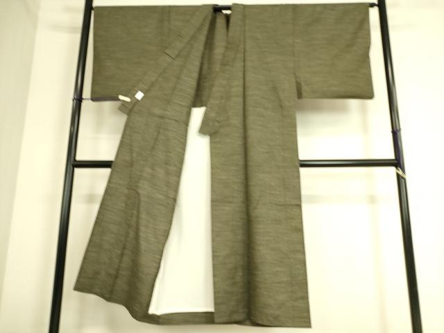 平和屋着物▽男性 紬 単衣 吉祥小絣 草木紬 反端付き 正絹 逸品 DAAS0334az