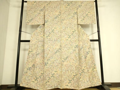 平和屋着物▽上質な小紋 単衣 辻が花 金彩 正絹 逸品 DAAS0332az