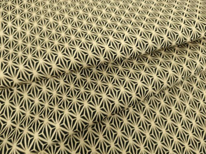 平和屋着物▽上質な小紋 単衣 麻の葉文 黒地 正絹 逸品 DAAS0348az