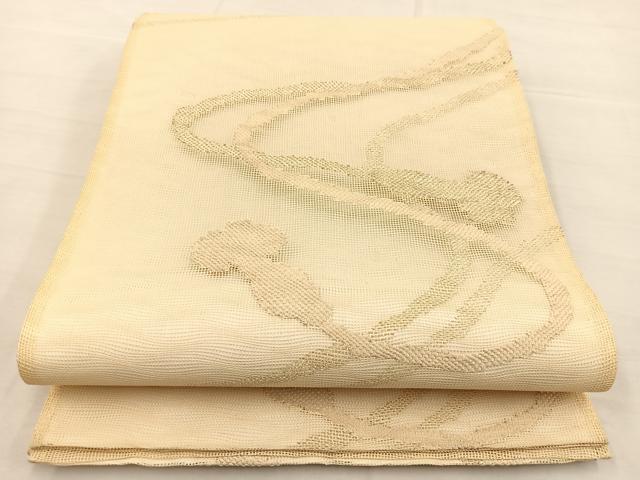 平和屋着物＊夏物 六通柄袋帯 結び紐文 金糸 正絹 逸品 BAAT0639yc