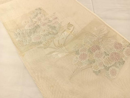 平和屋着物＊夏物 六通柄袋帯 すず風 銀糸 正絹 逸品 BAAT0642yc