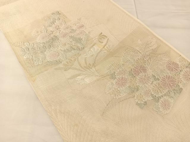 平和屋着物＊夏物 六通柄袋帯 すず風 銀糸 正絹 逸品 BAAT0642yc