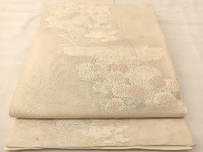 平和屋着物＊夏物 六通柄袋帯 すず風 銀糸 正絹 逸品 BAAT0642yc