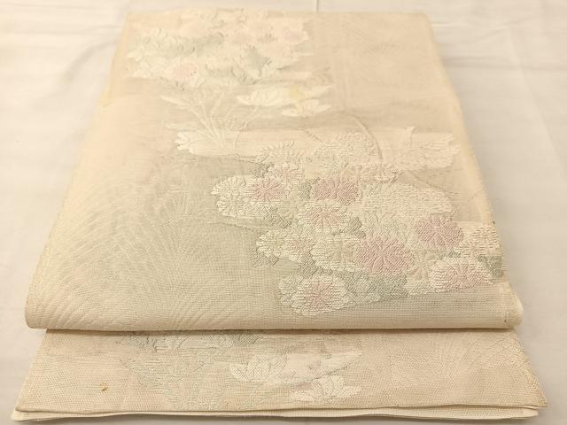 平和屋着物＊夏物 六通柄袋帯 すず風 銀糸 正絹 逸品 BAAT0642yc
