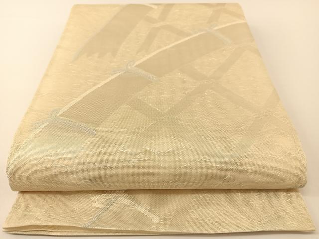 平和屋着物＊夏物 六通柄袋帯 籬文 銀糸 正絹 逸品 BAAT0677yc