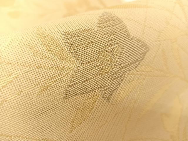 平和屋着物＊夏物 六通柄袋帯 秋草文 金糸 正絹 逸品 BAAT0678yc