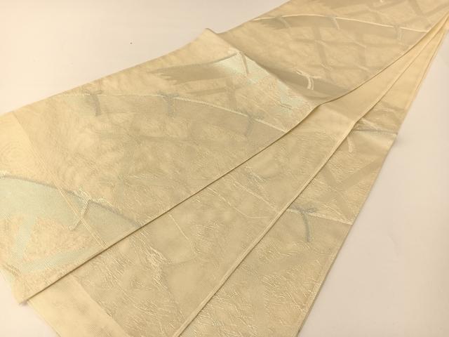 平和屋着物＊夏物 六通柄袋帯 籬文 銀糸 正絹 逸品 BAAT0677yc