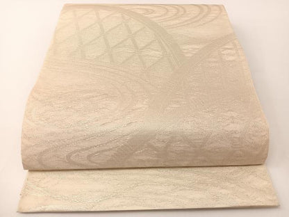 平和屋着物＊夏物 六通柄袋帯 流水籬文 銀糸 正絹 逸品 未使用 BAAT0694yc