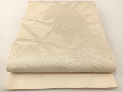 平和屋着物＊夏物 六通柄袋帯 カトレア 銀糸 正絹 逸品 BAAT0692yc