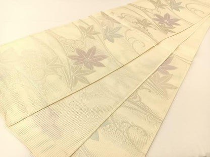 平和屋着物＊夏物 六通柄袋帯 竜田川 金糸 正絹 逸品 BAAT0700yc