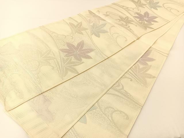 平和屋着物＊夏物 六通柄袋帯 竜田川 金糸 正絹 逸品 BAAT0700yc