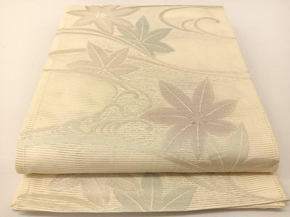 平和屋着物＊夏物 六通柄袋帯 竜田川 金糸 正絹 逸品 BAAT0700yc