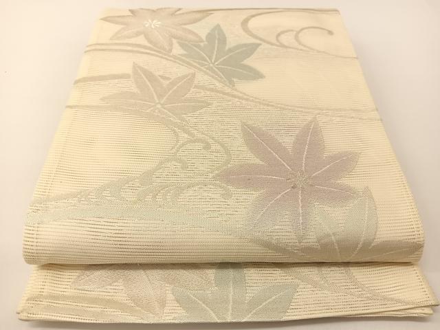 平和屋着物＊夏物 六通柄袋帯 竜田川 金糸 正絹 逸品 BAAT0700yc