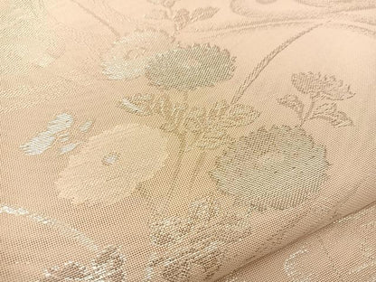 平和屋着物＊夏物 六通柄袋帯 流水菊花文 銀糸 正絹 逸品 BAAT0709yc