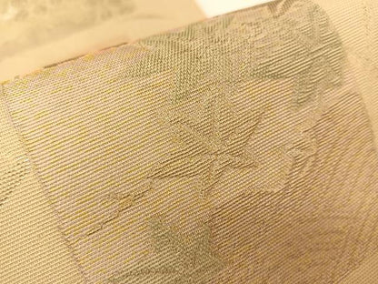 平和屋着物＊夏物 六通柄袋帯 色紙重ね秋草文 金糸 正絹 逸品 BAAT0717yc