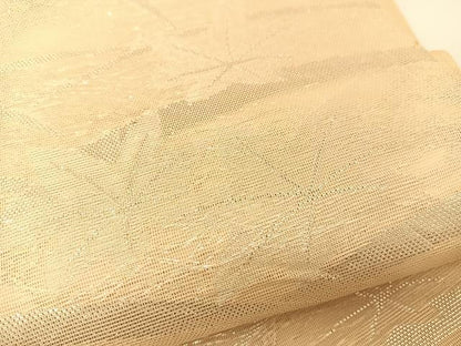 平和屋着物＊夏物 六通柄袋帯 芝草楓文 銀糸 正絹 逸品 BAAT0752yc