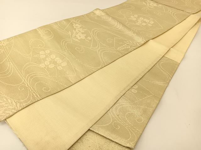 平和屋着物＊夏物　六通柄袋帯　地紙秋草文　金銀糸　正絹　逸品　BAAT0753yc
