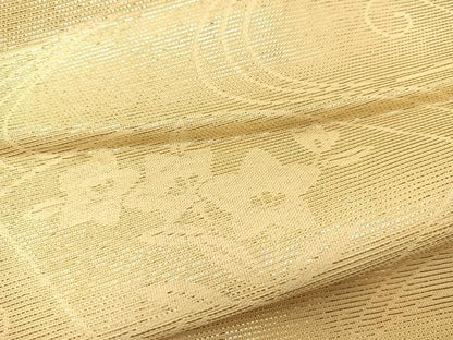 平和屋着物＊夏物　六通柄袋帯　地紙秋草文　金銀糸　正絹　逸品　BAAT0753yc