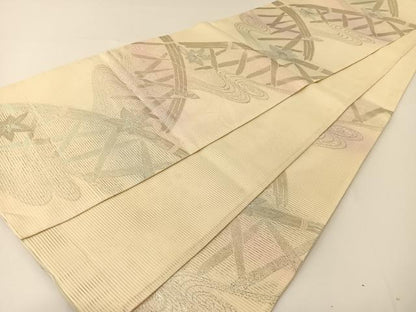 平和屋着物＊夏物 六通柄袋帯 竜田川 銀糸 正絹 逸品 BAAT0757yc