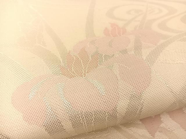 平和屋着物＊夏物 六通柄袋帯 杜若 銀糸 正絹 逸品 BAAT0759yc