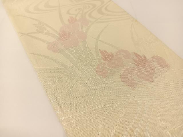 平和屋着物＊夏物 六通柄袋帯 杜若 銀糸 正絹 逸品 BAAT0759yc