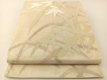 平和屋着物＊夏物　太鼓柄袋帯　草花文　金銀糸　正絹　逸品　BAAT0787yc