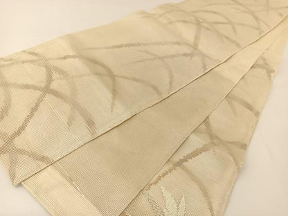 平和屋着物＊夏物　太鼓柄袋帯　草花文　金銀糸　正絹　逸品　BAAT0787yc