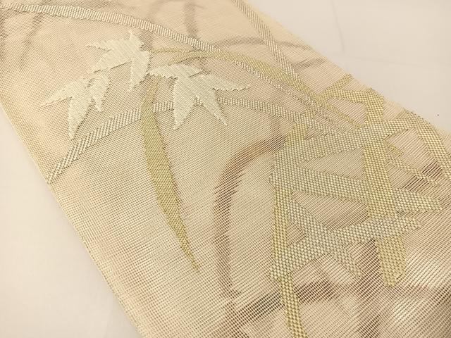 平和屋着物＊夏物　太鼓柄袋帯　草花文　金銀糸　正絹　逸品　BAAT0787yc