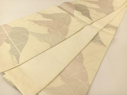 平和屋着物＊夏物 六通柄袋帯 重山薄文 銀彩 正絹 逸品 BAAT0790yc