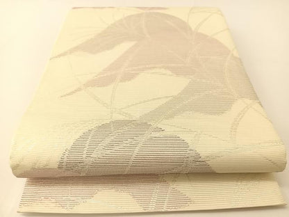 平和屋着物＊夏物 六通柄袋帯 重山薄文 銀彩 正絹 逸品 BAAT0790yc