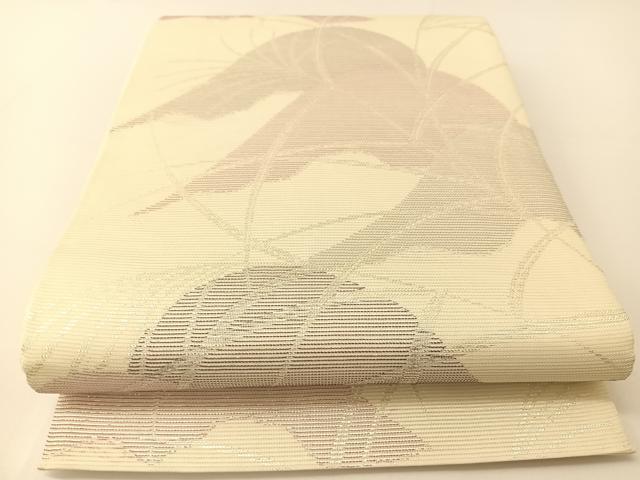平和屋着物＊夏物 六通柄袋帯 重山薄文 銀彩 正絹 逸品 BAAT0790yc