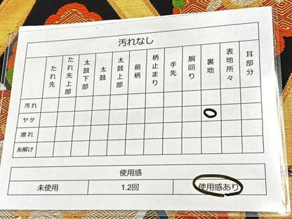 平和屋着物◎六通柄袋帯 唐織 立涌花文 黒地 金糸 正絹 逸品 BAAT2043ph
