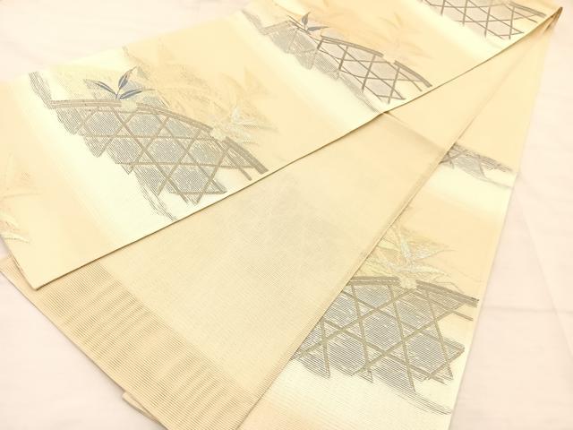 平和屋着物＊夏物　六通柄袋帯　こかげ　金銀糸　正絹　逸品　BAAT3076hv