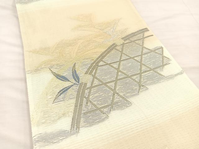 平和屋着物＊夏物　六通柄袋帯　こかげ　金銀糸　正絹　逸品　BAAT3076hv