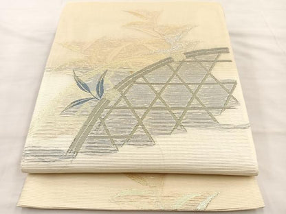 平和屋着物＊夏物　六通柄袋帯　こかげ　金銀糸　正絹　逸品　BAAT3076hv