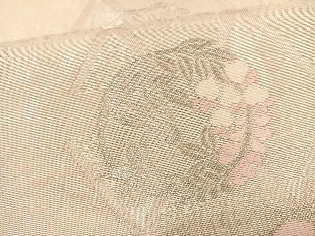 平和屋着物＊夏物　六通柄袋帯　唐織　竹垣花丸文　銀糸　正絹　逸品　BAAT3137hv