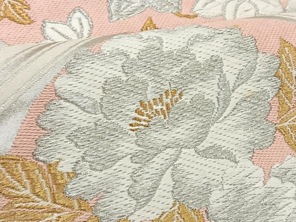 平和屋着物◎六通柄袋帯 唐織 花丸文 金銀糸 正絹 逸品 BAAT2696ea