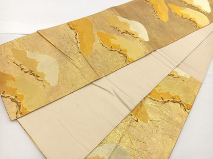 平和屋着物◎六通柄袋帯 松 金銀糸 引箔 正絹 逸品 BAAT2706ea