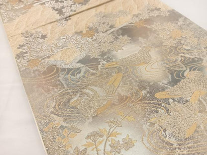 平和屋着物◎六通柄袋帯 京洛錦 二重引箔 正絹 逸品 BAAT2714ea