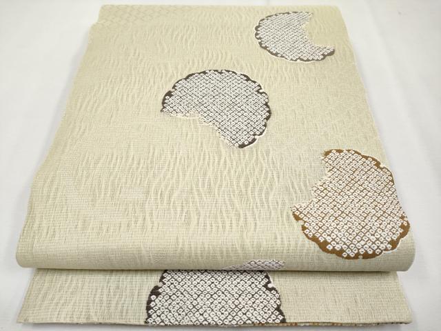 平和屋本店●極上 両面 六通柄袋帯 島花織 幻想雪輪文 逸品 未使用 CYAA2394s5