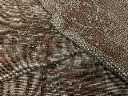 平和屋着物●本場大島紬 ９マルキ 色紙人物文 正絹 逸品 AAAU4201np