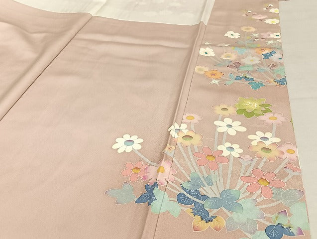 平和屋着物●本加賀友禅作家 百貫華峰 色留袖 花鳥文 暈し染め 正絹 逸品 AAAU4210np