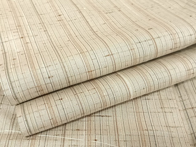 平和屋着物●ぜんまい紬　縞 　正絹　逸品　未使用　AAAU4211np