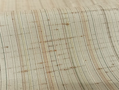 平和屋着物●ぜんまい紬　縞 　正絹　逸品　未使用　AAAU4211np