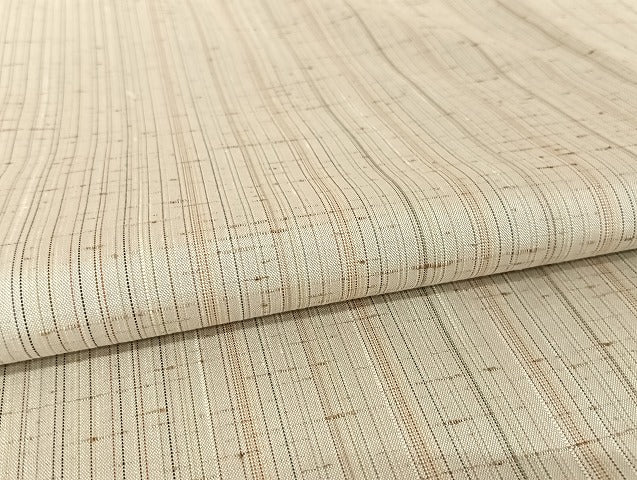 平和屋着物●ぜんまい紬　縞 　正絹　逸品　未使用　AAAU4211np